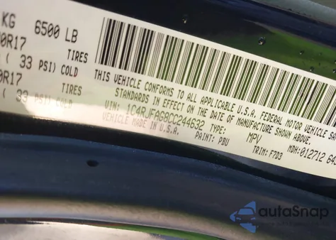 2012 Jeep Grand Cherokee Laredo from USA, damaged, VIN 1C4RJFAG8CC244632